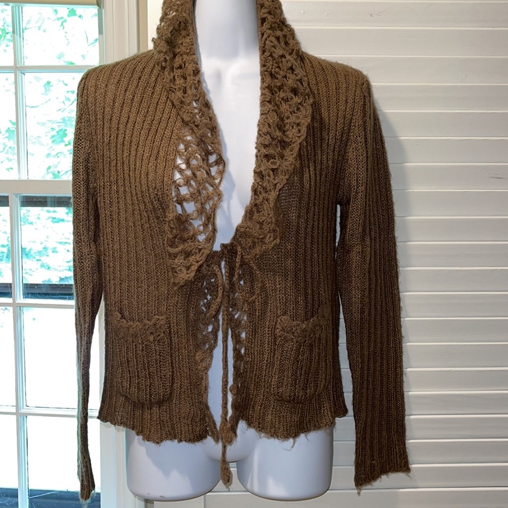 Brown crochet sweater